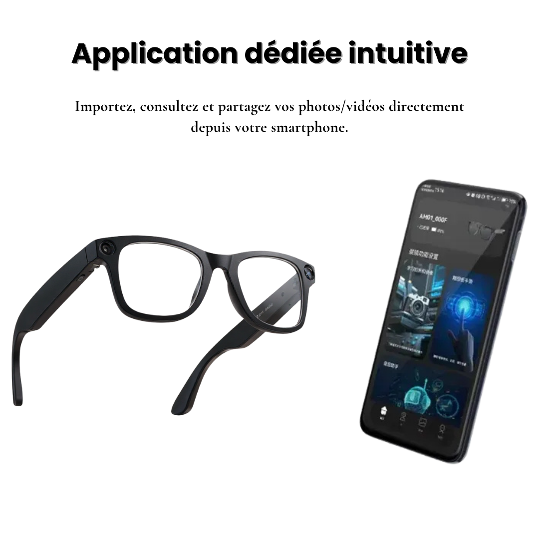 Opticam – Lunettes connectées intelligentes avec caméra HD, audio Bluetooth et assistant vocal intégré